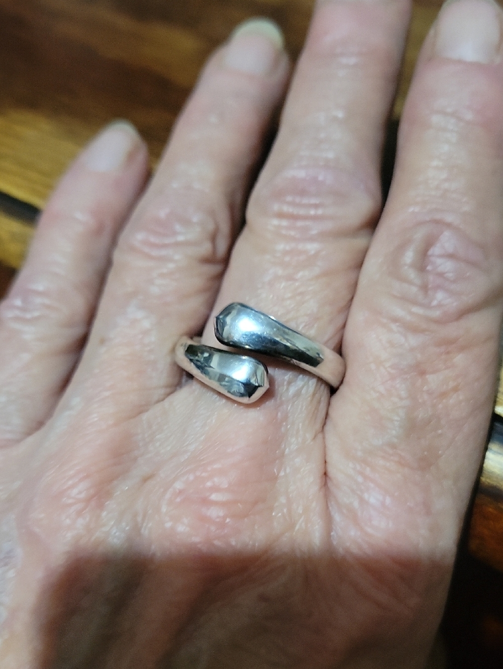 Sterling Silver Open Wrap Ring - Silver size 8.5
